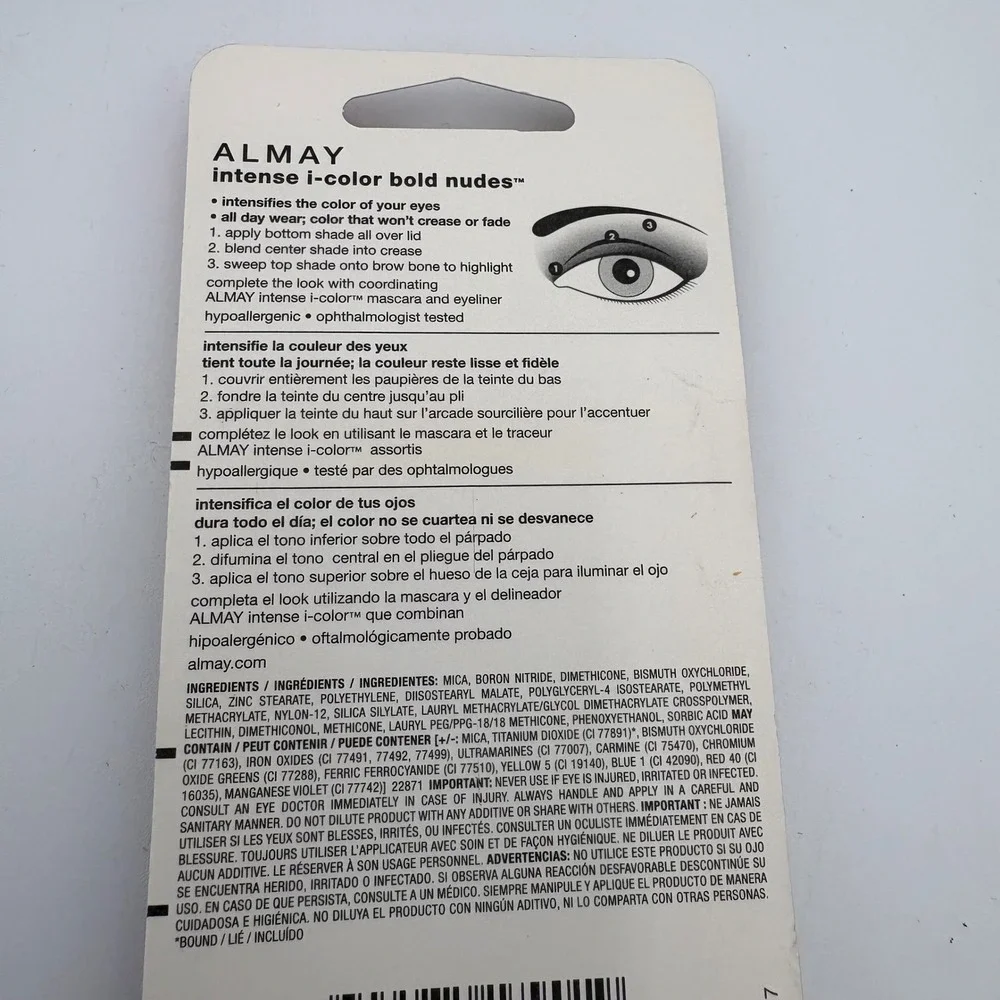 Almay Intense i-color Bold Nudes Eyeshadow Trio 411 for‎ Browns New